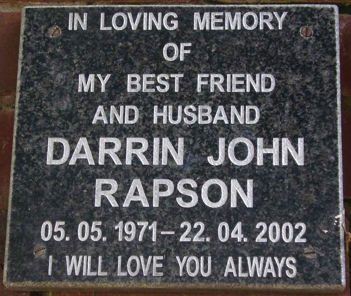 RAPSON Darrin John 1971-2002