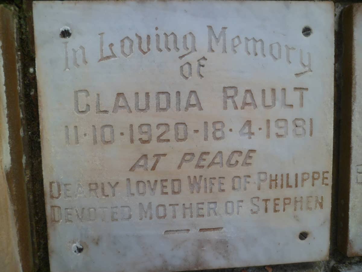 RAULT Claudia 1920-1981