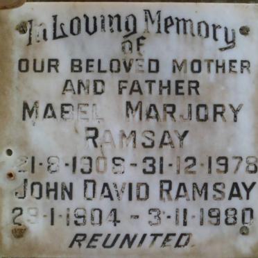 RAMSAY John David 1904-1980 &amp; Mabel Marjory 1908-1978