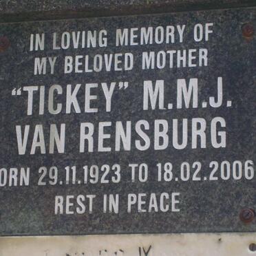 RENSBURG M.M.J., van 1923-2006 