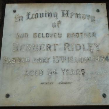 RIDLEY Herbert -1964