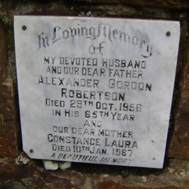 ROBERTSON Alexander Gordon -1956 :&amp; Constance Laura -1987