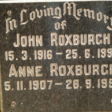 ROXBURGH John 1916-1993 &amp; Anne 1907-1995