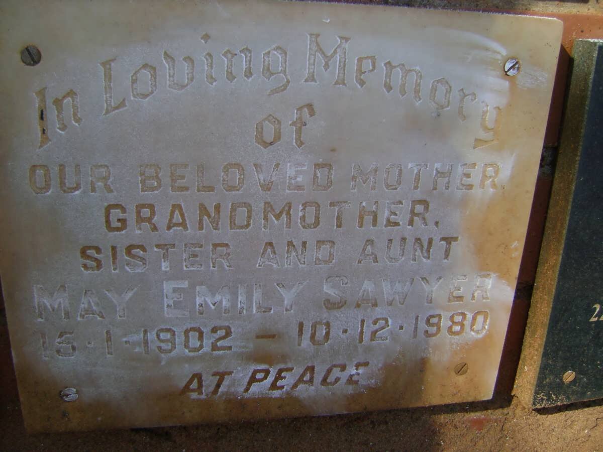 SAWYER May Emily 1902-1980