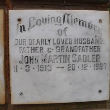 SADLER John Martin 1913-1987