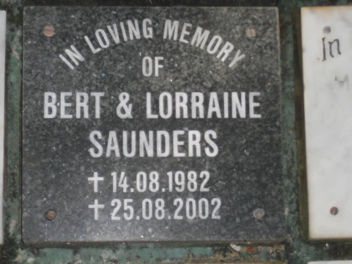 SAUNDERS Bert -1982 &amp; Lorraine -2002