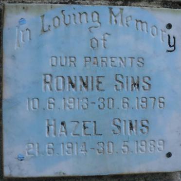 SIMS Ronnie 1913-1976 &amp; Hazel 1914-1989