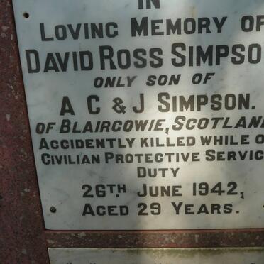 SIMPSON David Ross -1942