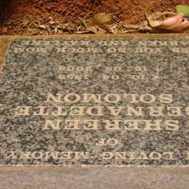 SOLOMON Shereen Bernadette 1959-2008