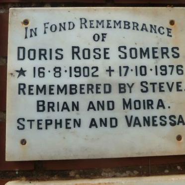 SOMERS Doris Rose 1902-1976