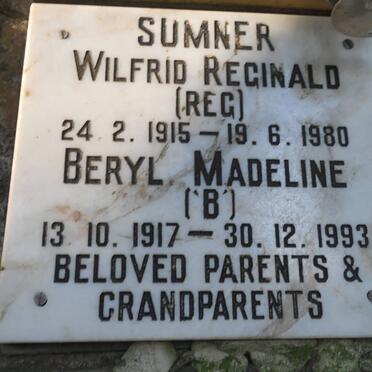 SUMNER Wilfrid Reginald 1915-1980 &amp; Beryl Madeline 1917-1993