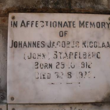 STAPELBERG Johannes Jacobus Nicolaas 1912-1972