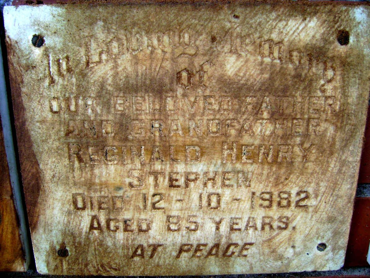 STEPHEN Reginald Henry -1982