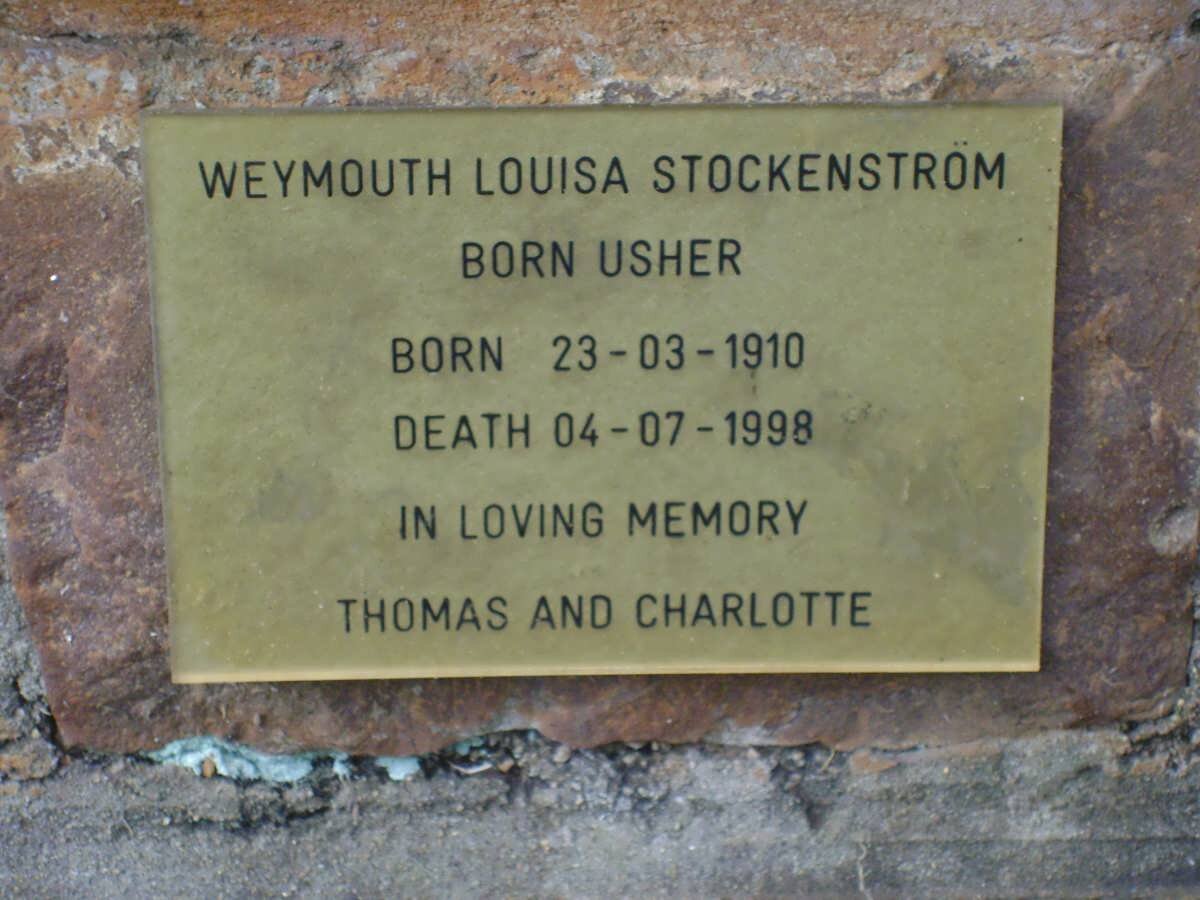 STOCKENSTROM Weymouth Louisa nee USHER 1910-1998
