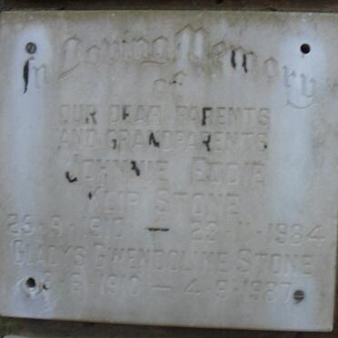 STONE Johnnie Eddie Klip 1910-1984 &amp; Gladys Gwendoline 1910-1987