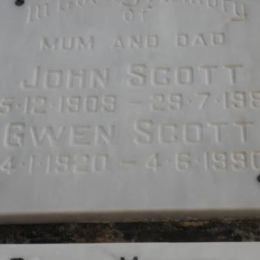 SCOTT John 1909-1987 &amp; Gwen 1920-1990