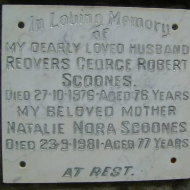 SCOONES Redvers George Robert -1976 &amp; Natalie Nora -1981