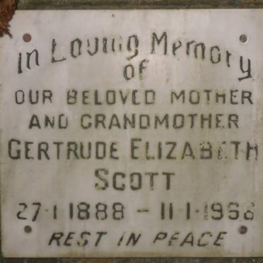 SCOTT Gertrude Elizabeth 1888-1966