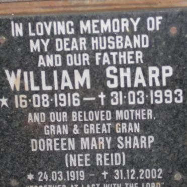 SHARP William 1916-1993 &amp; Doreen Mary REID 1919-2002
