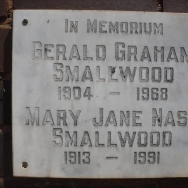 SMALLWOOD Gerald Graham 1904-1968 &amp; Mary Jane Nash 1913-1991