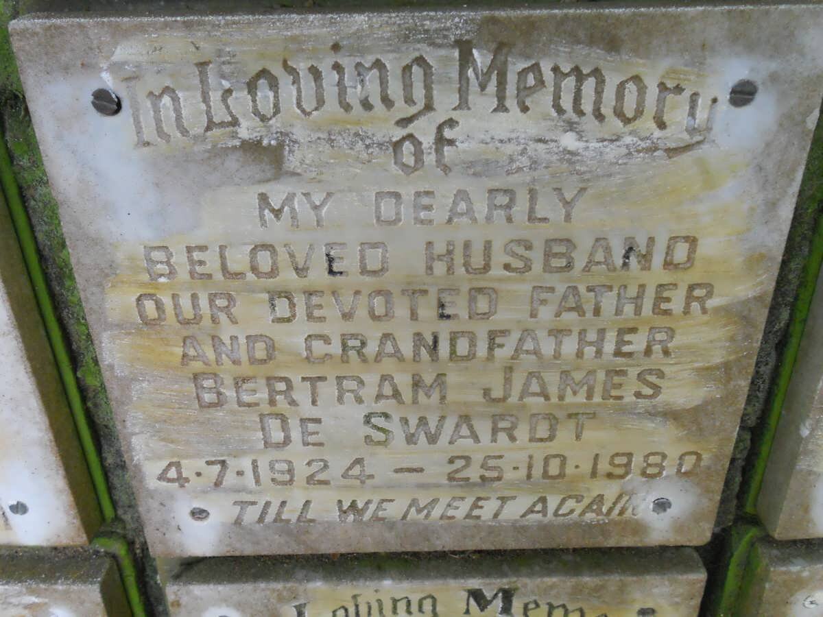 SWARDT Bertram James, de 1924-1980