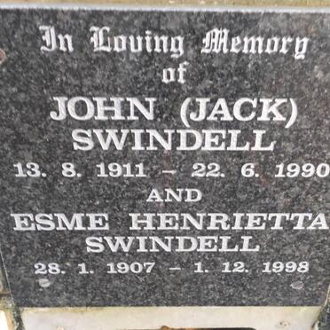 SWINDELL John 1911-1990 &amp; Esme Henrietta 1907-1998