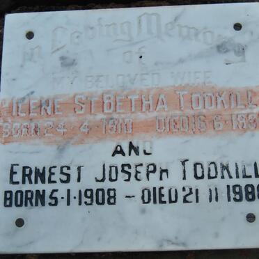 TODKILL Ernest Joseph 1908-1988 &amp; Ilene St Betha 1910-1988