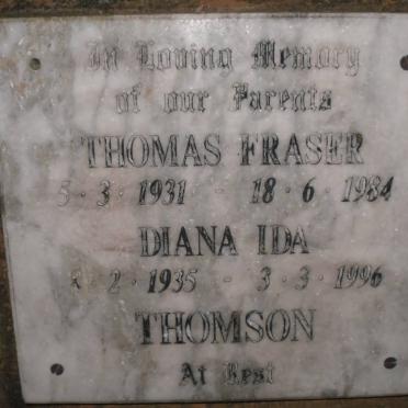 THOMSON Thomas Fraser 1931-1984 &amp; Diana Ida 1935-1996