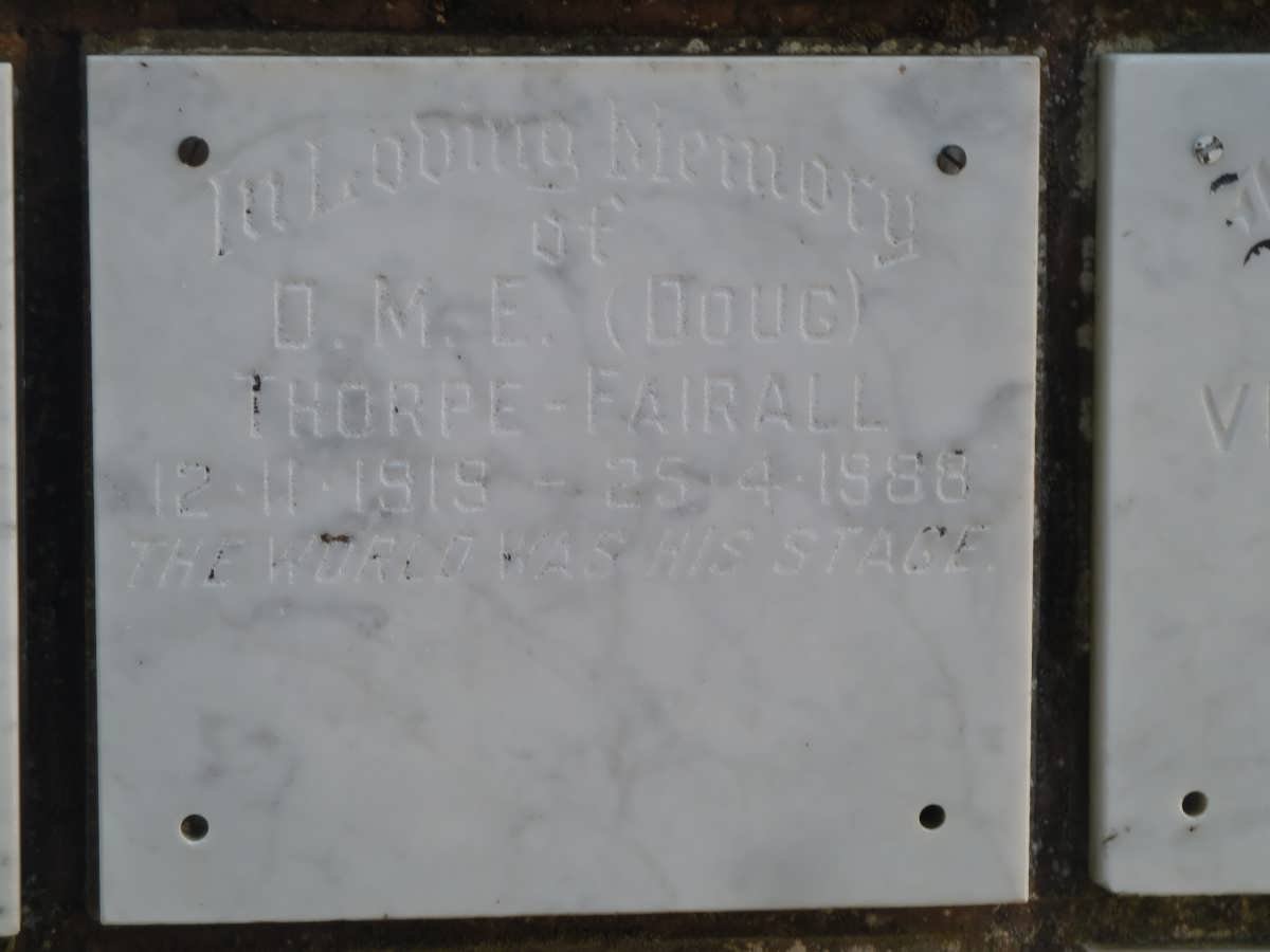 THORPE-FAIRALL D.M.E. 1919-1988