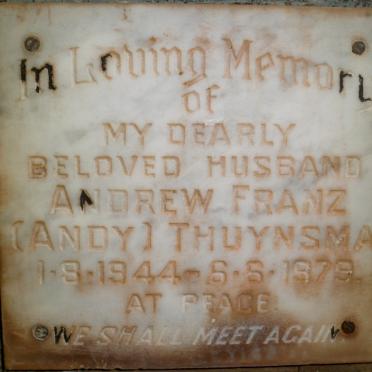 THUYNSMA Andrew Franz 1944-1979