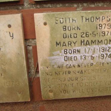 THOMPSON Edith 1879-1971 :: HAMMOND Mary 1912-1974
