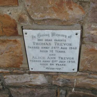 TREVOR Thomas -1948 &amp; Alice Ann -1958
