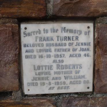 TURNER Frank -1957 :: ROBERTS Lottie -1959