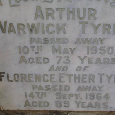 TYRER Arthur Warwick -1950 &amp; Florence Ether -1964