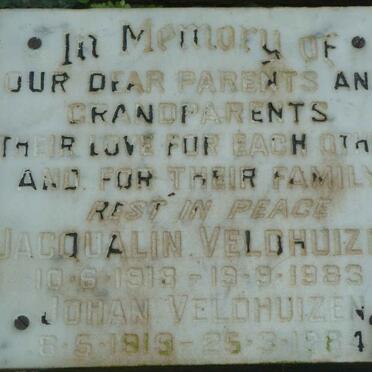 VELDHUIZEN Johan 1919-1984 &amp; Jacqualin 1918-1983