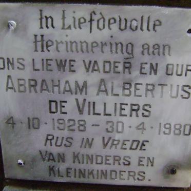 VILLIERS Abraham Albertus, de 1928-1980