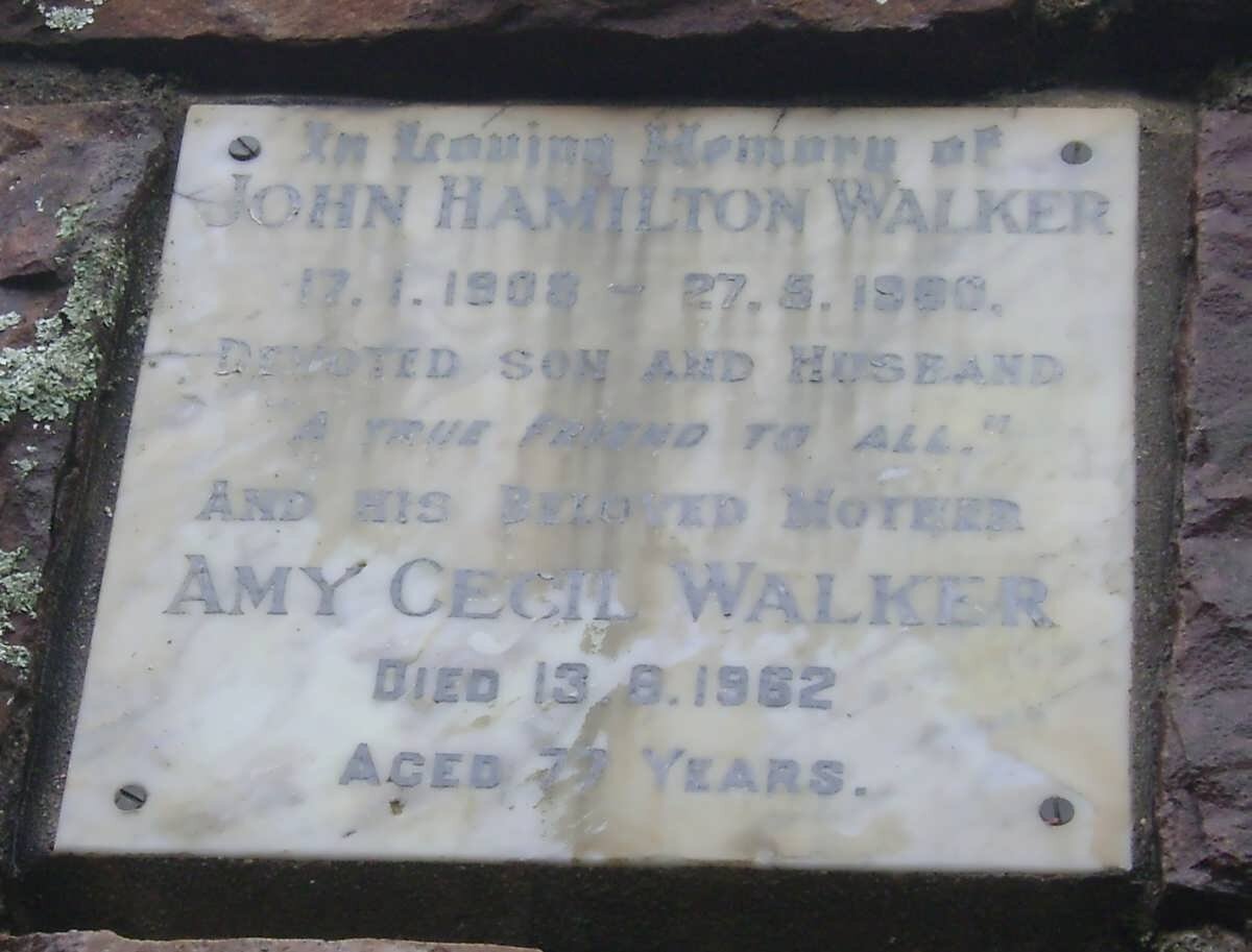 WALKER John Hamilton 1908-1960 :: WALKER Amy Cecil -1962