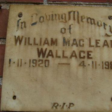 WALLACE William MacLean 1920-1988
