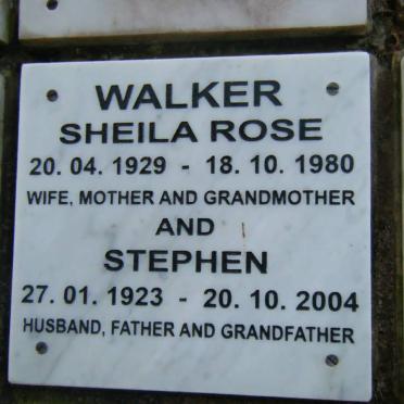 WALKER Stephen 1923-2004 &amp; Sheila Rose 1929-1980