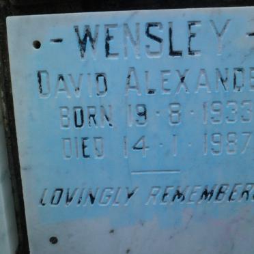 WENSLEY David Alexander 1933-1987