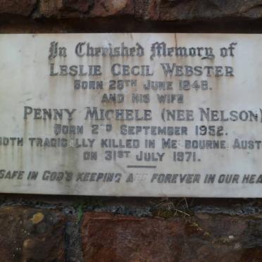 WEBSTER Leslie Cecil 1948-1971 &amp; Penny Michele NELSON 1952-1971