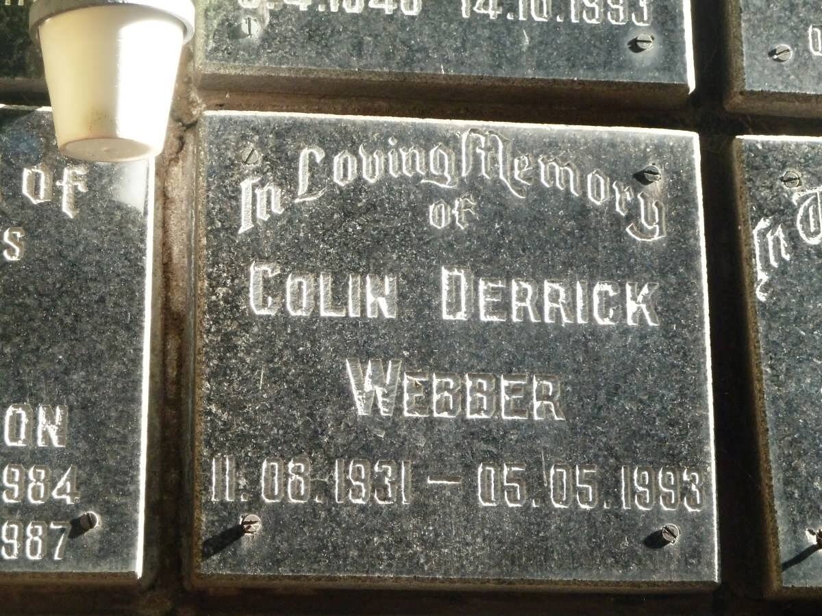 WEBBER Colin Derrick 1931-1993