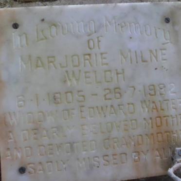 WELCH Marjorie Milne 1905-1982