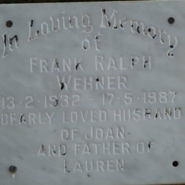 WEHNER Frank Ralph 1932-1987
