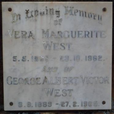 WEST George Albert Victor 1889-1965 &amp; Vera Marguerite 1889-1962