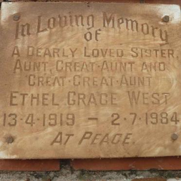 WEST Ethel Grace 1919-1984