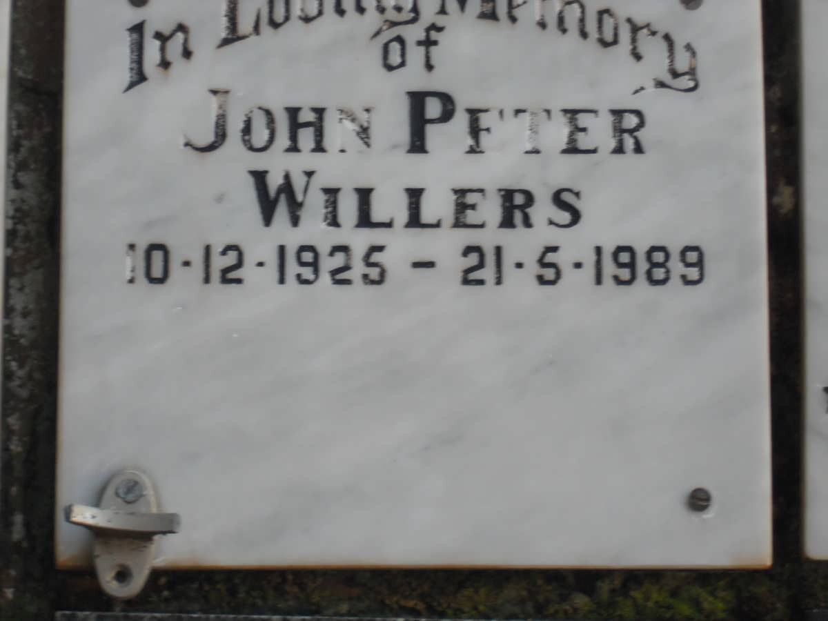 WILLERS John Peter 1925-1989