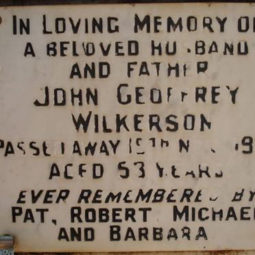 WILKERSON John Geoffrey -1972