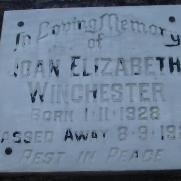 WINCHESTER Joan Elizabeth 1928-1987
