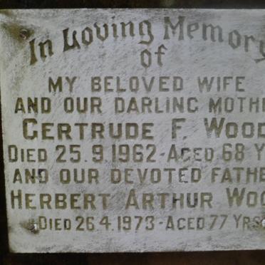 WOOD Herbert Arthur -1973 &amp; Gertrude F. -1962